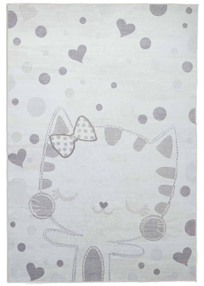 Zappy Kitty Kräm 120x170 cm Barnmatta