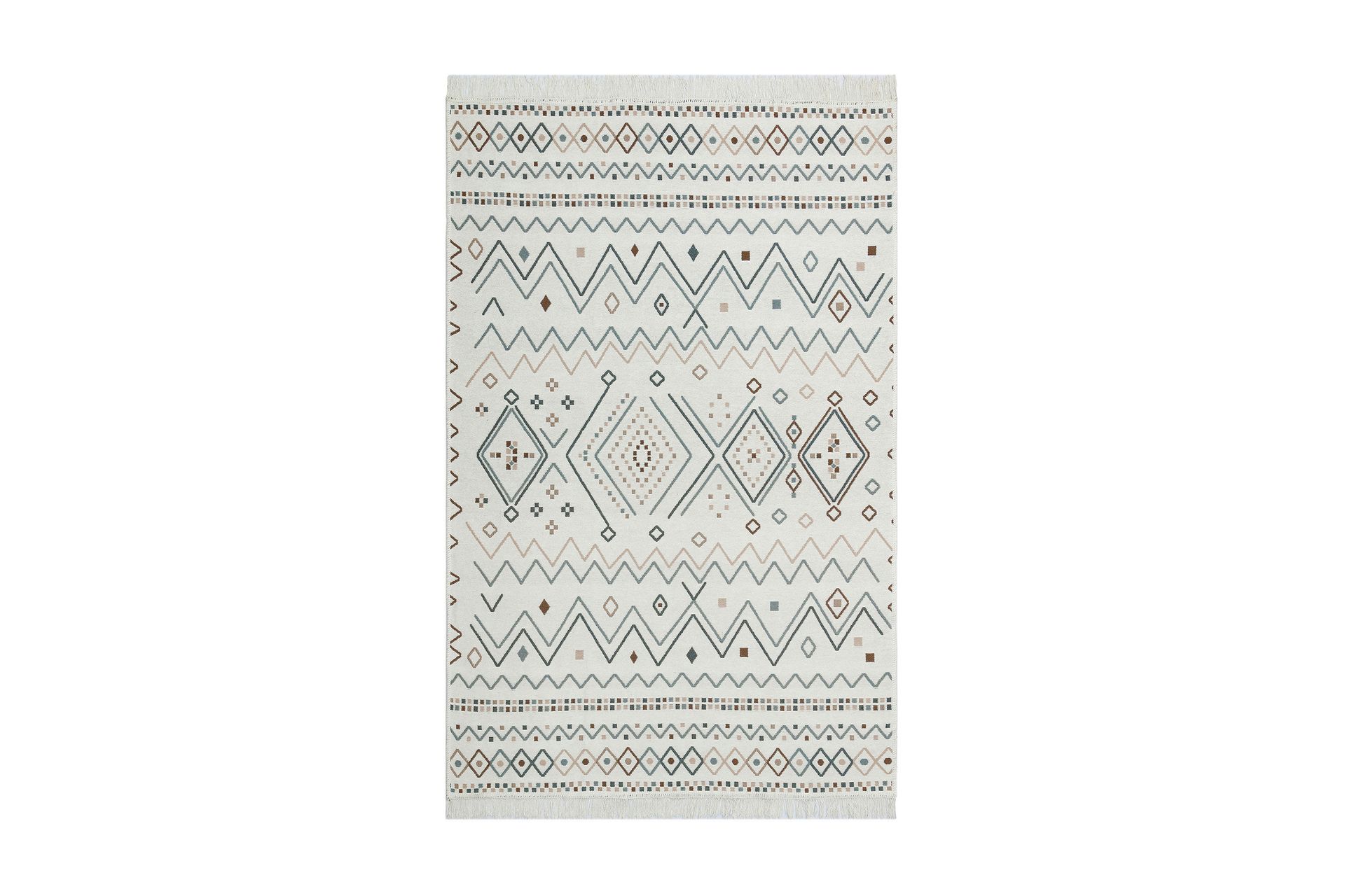 Matta Caleban 160x230 cm - Beige/Blå/Vit/Bomull